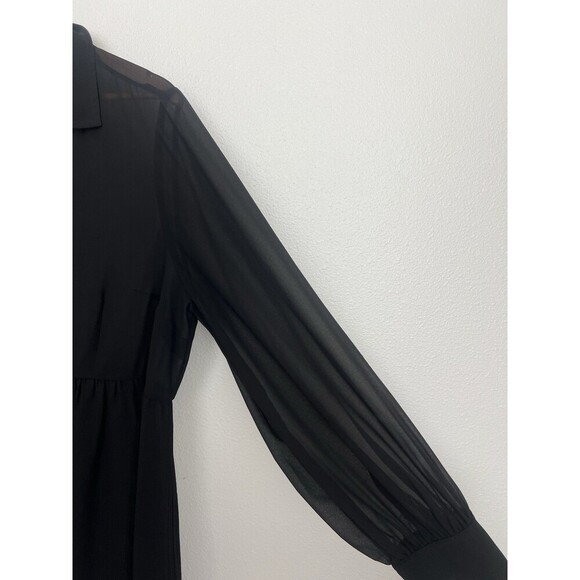 Torrid Babydoll Georgette Long Sleeve Blouse Sheer Empire Waist Whimsigoth Flow - Picture 7 of 11